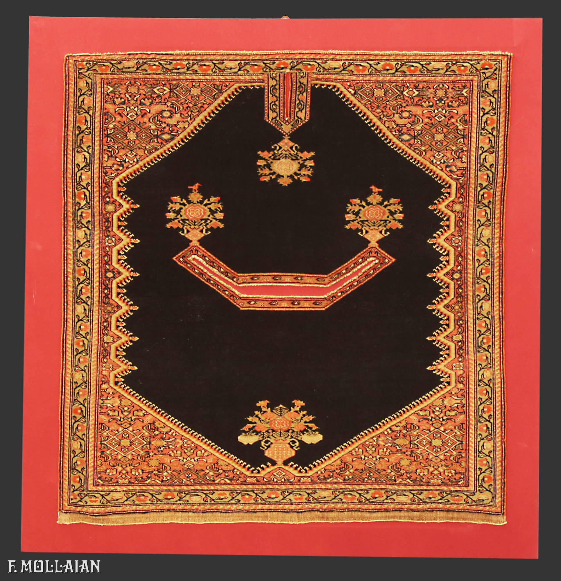 Tapis Persan Antique Saruk Farahan n°:85665261